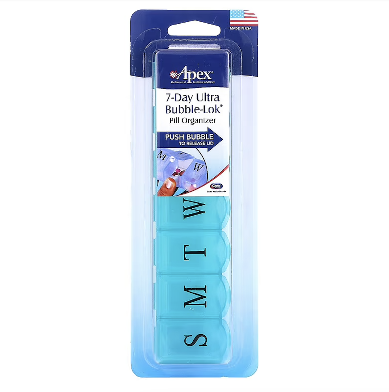 Apex, 7-денний органайзер для таблеток Ultra Bubble-Lok, 1 таблетниця, фото 1