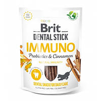 Ласощі Brit DOG Dental Stick Immuno для собак, для міцного імунітету пробіотики та кориця 7шт 251г