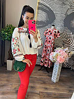 Біла вишиванка жіноча, сорочка вишиванка 42-46