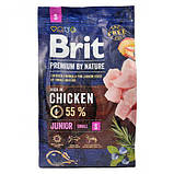 Brit Premium DOG Junior S для цуценят дрібних порід з куркою 3кг, фото 3
