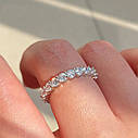 Жіноче кільце з камінням тонка доріжка біжутерія 16 Сріблясте ( код: k010s-16 ), фото 8