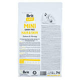 Brit Care DOG GF Mini Hair & Skin для собак мініатюрних порід, з лососем та оселедцем 2кг, фото 3