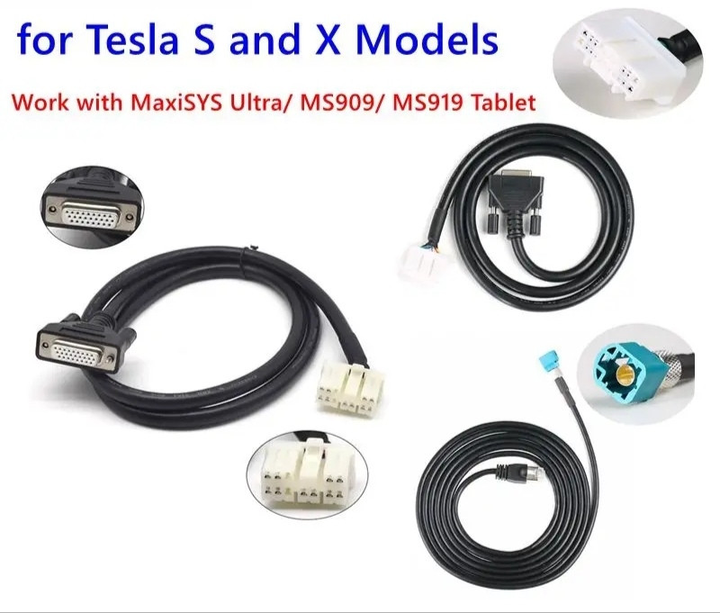 Набір для AUTEL MS909 MS919 Ultra ПЕРЕХОДНИКІВ Tesla 26 pin Tesla Model 3 model Y (3 кабелі)