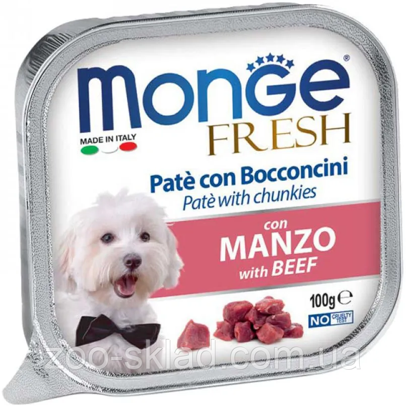 Monge DOG Fresh Adult Beef паштет для собак з яловичини 100г
