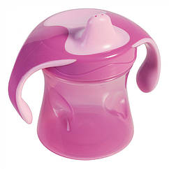 Чашка з ручками навчальна Baby-Nova 220 мл, рожева (Бебі-нова)