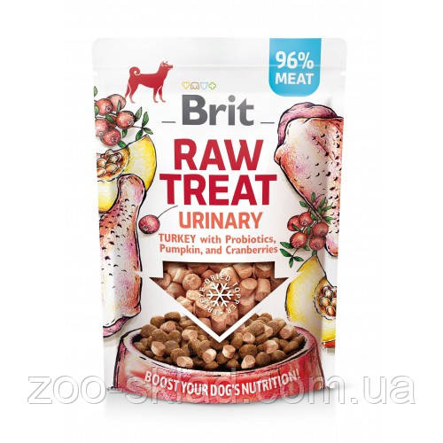 Ласощі Brit Raw Treat freeze-dried Urinary для собак, для профілактики сечокам'яної хвороби з індичкою 40г