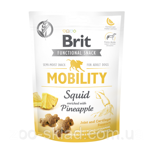 Ласощі Brit Care DOG Mobility для собак з кальмаром та ананасом 150г