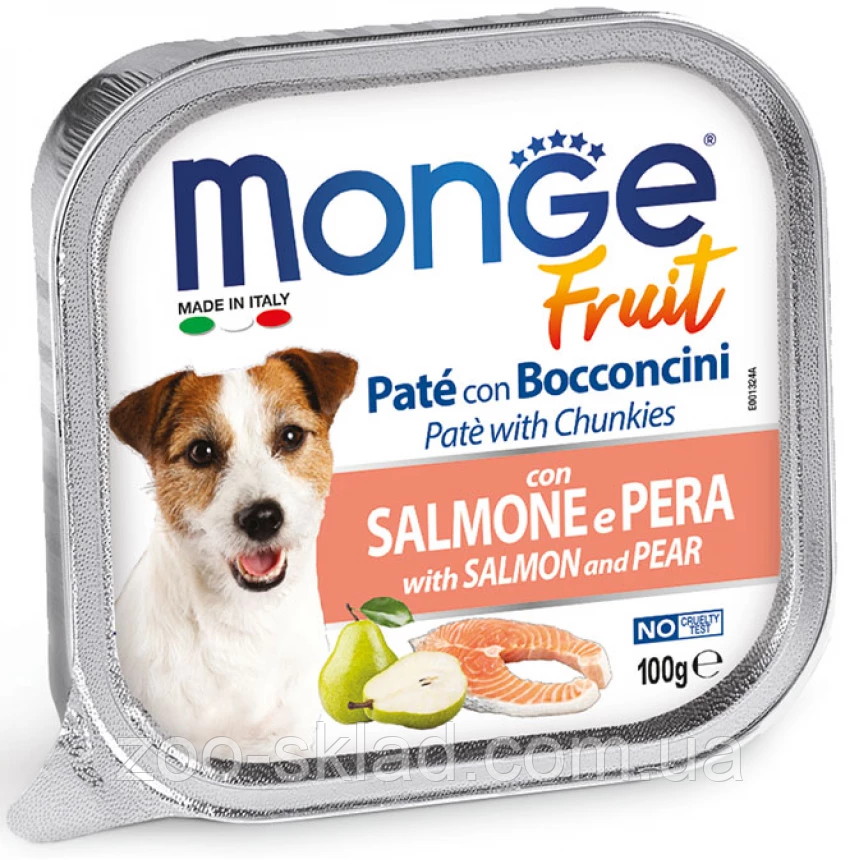 Monge DOG FRUIT Salmon Pear паштет для собак з лососем та грушею 100г