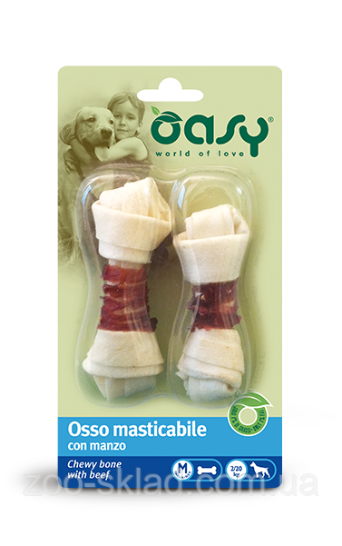 Oasy Snack DOG OSSO жувальні кісточки для собак з яловичиною 54гр 2шт 340982