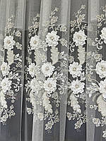 Розкішна тюль 3д. Тюль у зал. Гарна біла тюль