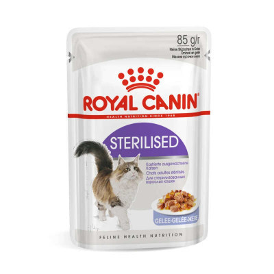Вологий корм Royal Canin Sterilised wet in jelly шматочки в желе для дорослих стерилізованих котів 85г, фото 1