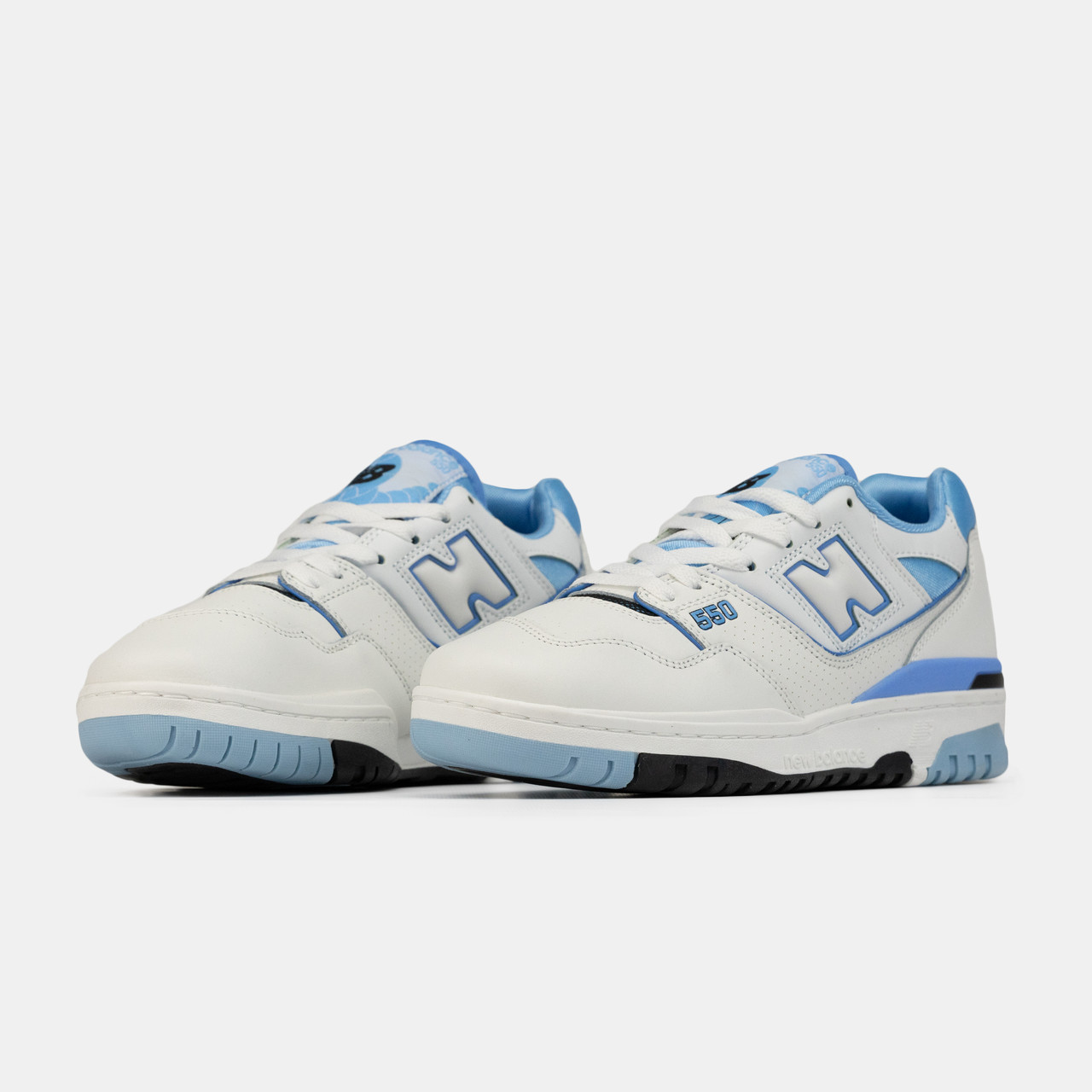 Кросівки чоловічі білі з голубим New Balance 550 White Blue (07974)