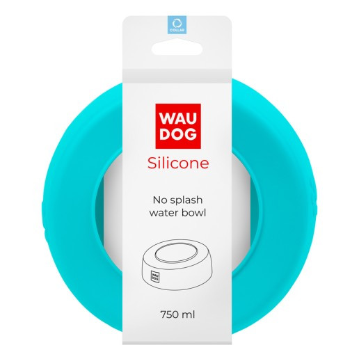 Миска-непроливайка WAUDOG Silicone, 750 мл блактитний 50782 Collar, фото 1