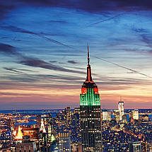 Плакат "Захід сонця і хмарочоси, Нью-Йорк, New York", 43×60см, фото 2