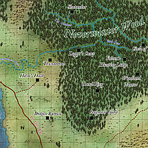 Плакат "Невервінтер, карта регіону, Dungeon and Dragons, DnD, Neverwinter", 60×43см, фото 2