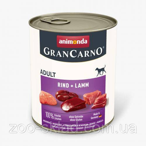 Animonda DOG GranCarno Adult Beef and Lamb для собак, з яловичиною та ягням, 800г