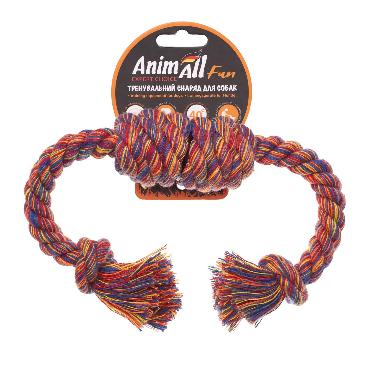 AnimAll Fun Іграшка канат-бочка з двума вузлами для собак 36см 179605, фото 1