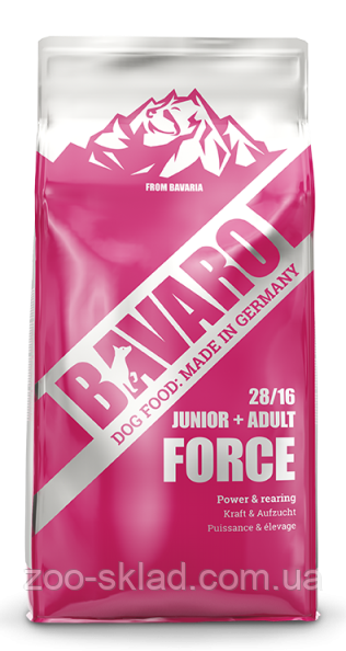 Сухий корм Bavaro Force 28/16 для дорослих робочих собак і цуценят 18кг