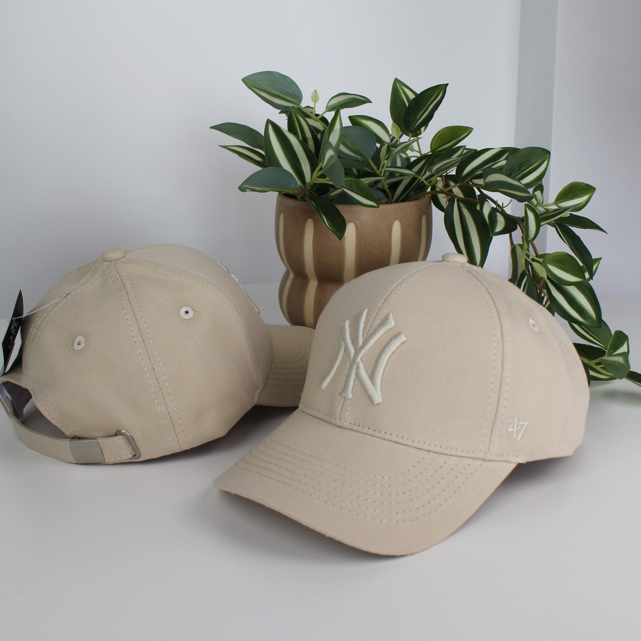 Стильна модна універсальна бейсболка кепка New York Бежева, фото 1