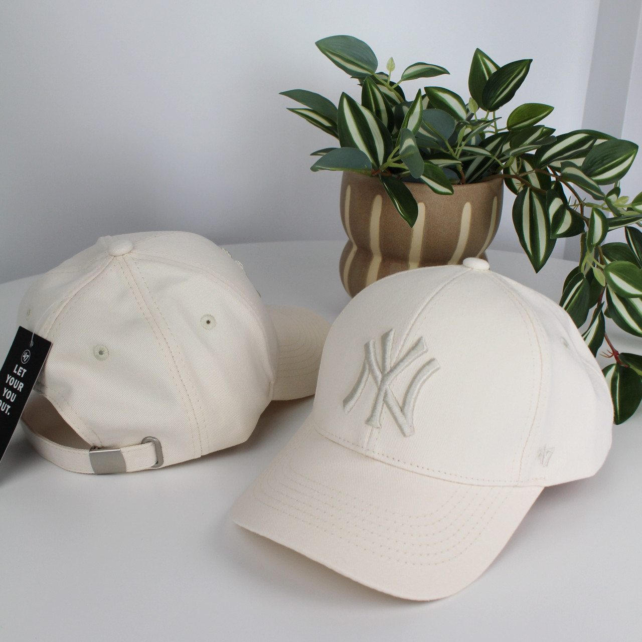 Стильна модна універсальна бейсболка кепка New York Молочна, фото 1