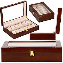 Скринька (органайзер) для зберігання годинника Springos 31.5 x 20 x 8 см HA1069 Poland, фото 5