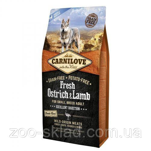 Carnilove DOG Fresh Ostrich & Lamb для собак дрібних порід ягня та страус 6кг