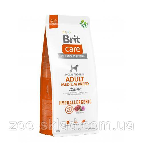 Brit Care DOG Hypoallergenic Adult Medium Breed для собак середніх порід, ягня 12кг