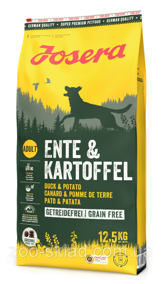 Сухий корм Josera Ente & Kartoffel з качкою та картоплею для дорослих собак всіх порід 12,5кг