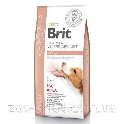 Brit VetDiet DOG Renal для собак при нирковій недостатності з яйцем горохом та гречкою 12кг