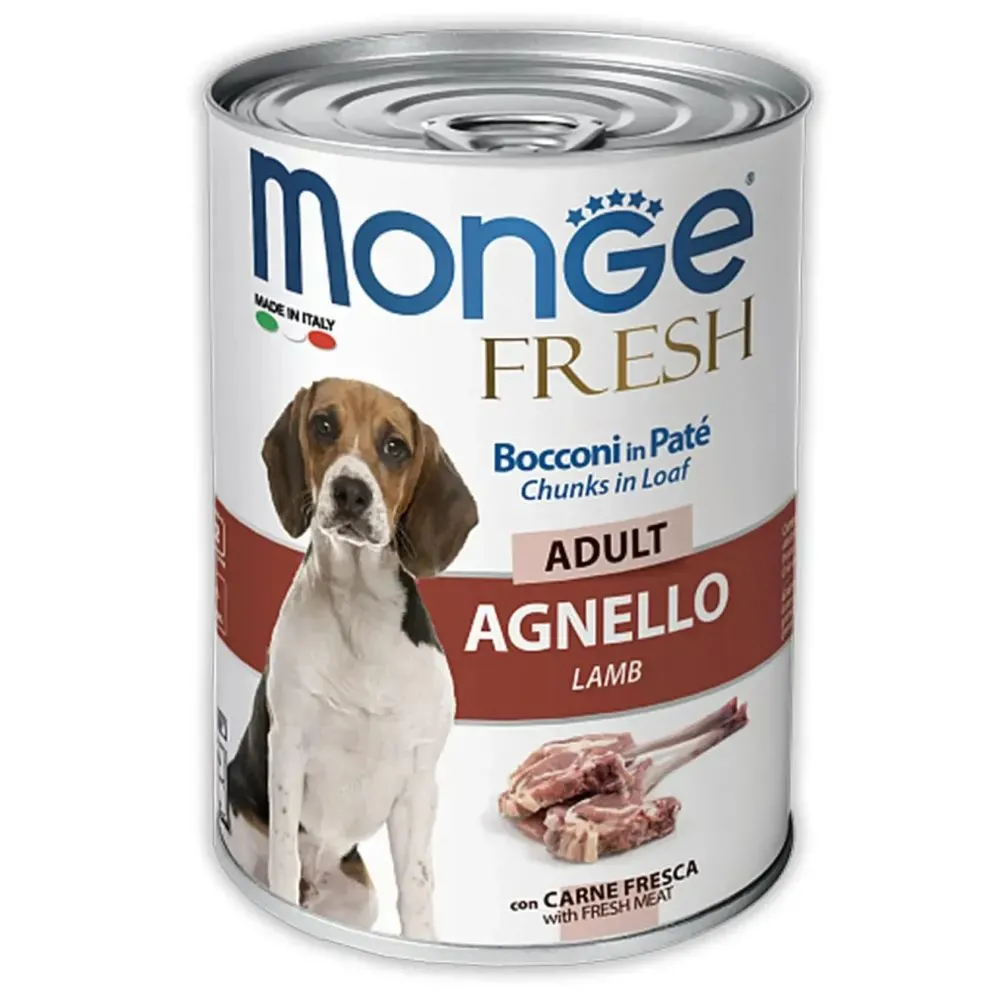 Monge DOG Can FRESH Adult Lamb консерва для собак усіх порід, із ягням шматочками в паштеті 400г 70014571, фото 1