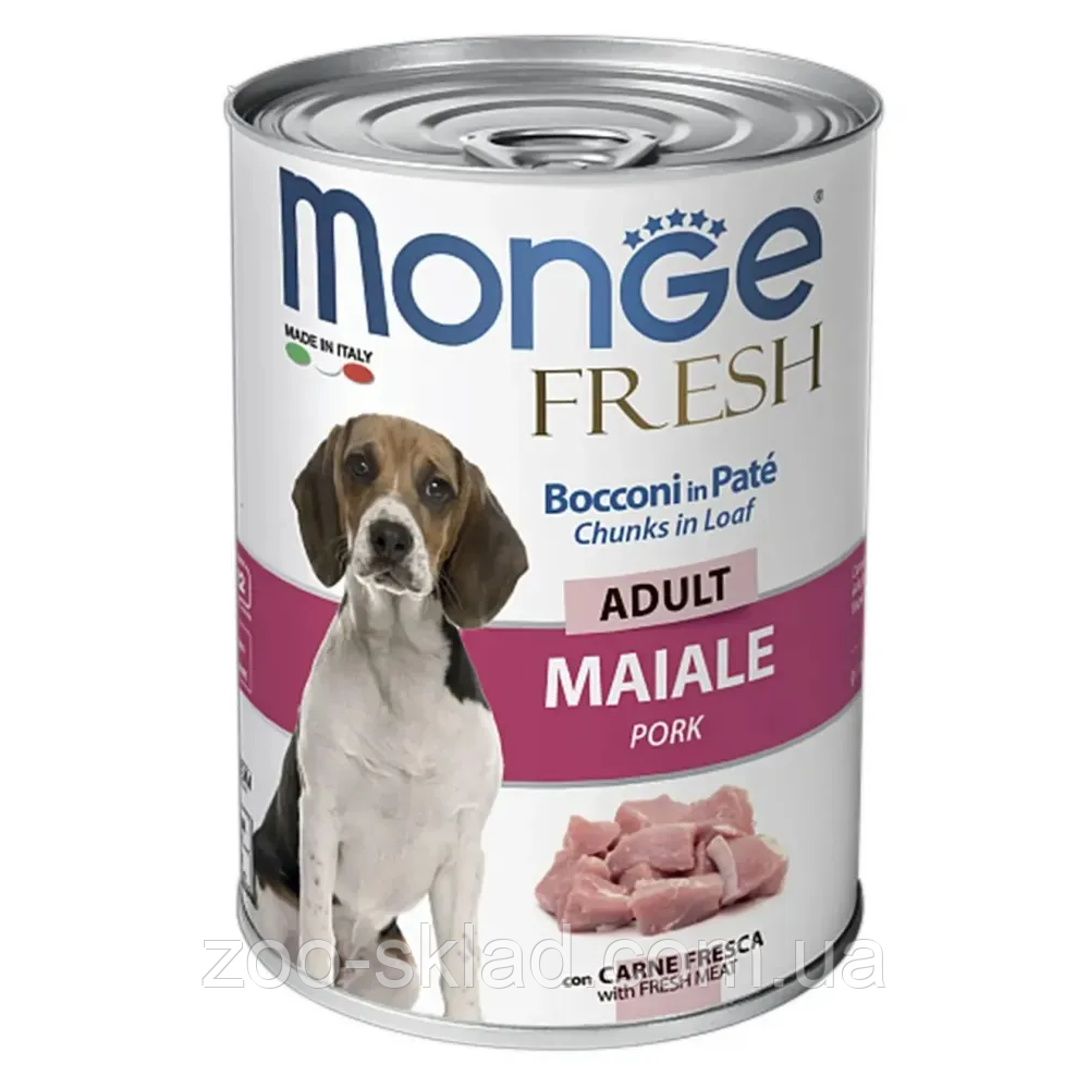 Monge DOG Can FRESH Adult Pork вологий корм для собак з свинини 400г 014465