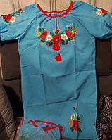 Плаття-вишиванка сукня підросткова, габардин+квіти