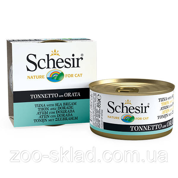 Schesir CAT Can Tuna with Dorada для котів тунець з дорадою в желе 85г 172747