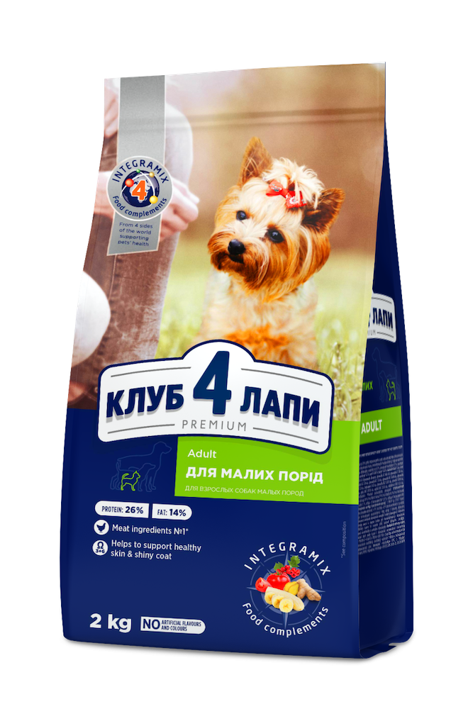 Клуб 4 Лапи DOG Adult Small Breeds Chicken для собак малих порід з куркою 2кг, фото 1