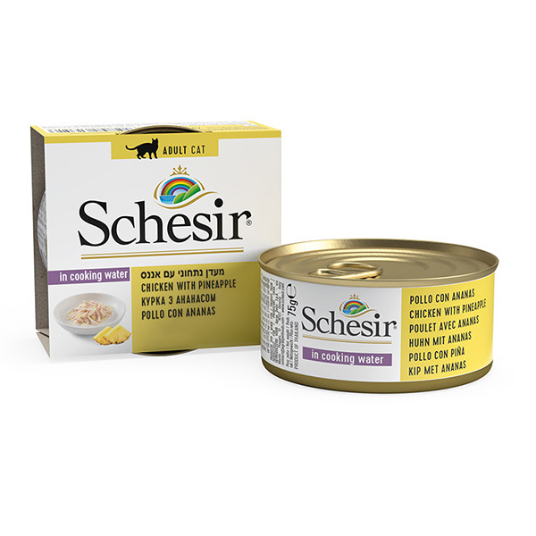Schesir CAT Can Chicken Pineapple для котів курка з ананасом 75г 613516
