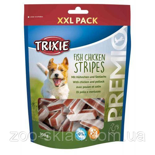 Ласощі Trixie Premio Stripes Chicken для собак курка та лосось 300г