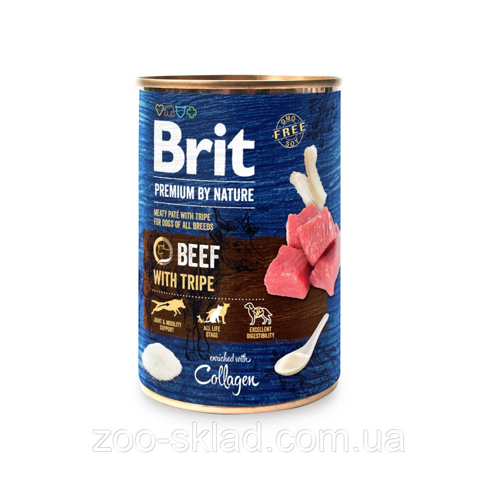 Brit Premium DOG Can by Nature Beef with Tripe для собак яловичина з тельбухами 400г