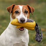 Іграшка для собак Білка з пищалкой що відключається, жовтий GiGwi Push to mute, гума, штучне хутро, 30 см, фото 3