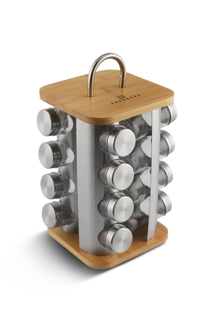 Набір для спецій Edenberg EB-4030 на підставці, що обертається 17 предметів (Квадратна), фото 1