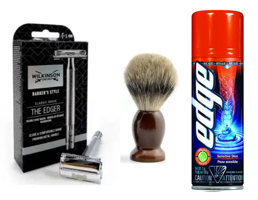 Набір Класична бритва Wilkinson Sword Barber's Style та помазок Sсhima + Гель для гоління Wilkinson