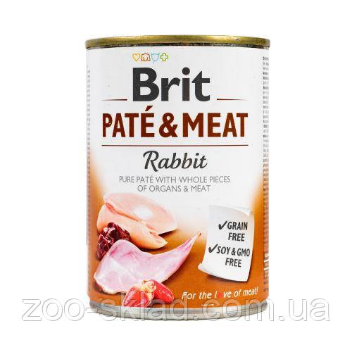 Brit Pate&Meat Rabbit для собак з кроликом консерву 400 г