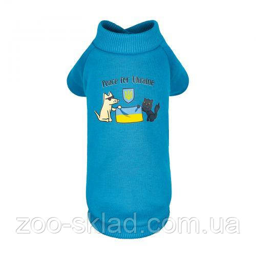 Толстовка Pet Fashion "Peace for Ukraine" для собак, розмір M, блакитна PR243263 Pet Feshion