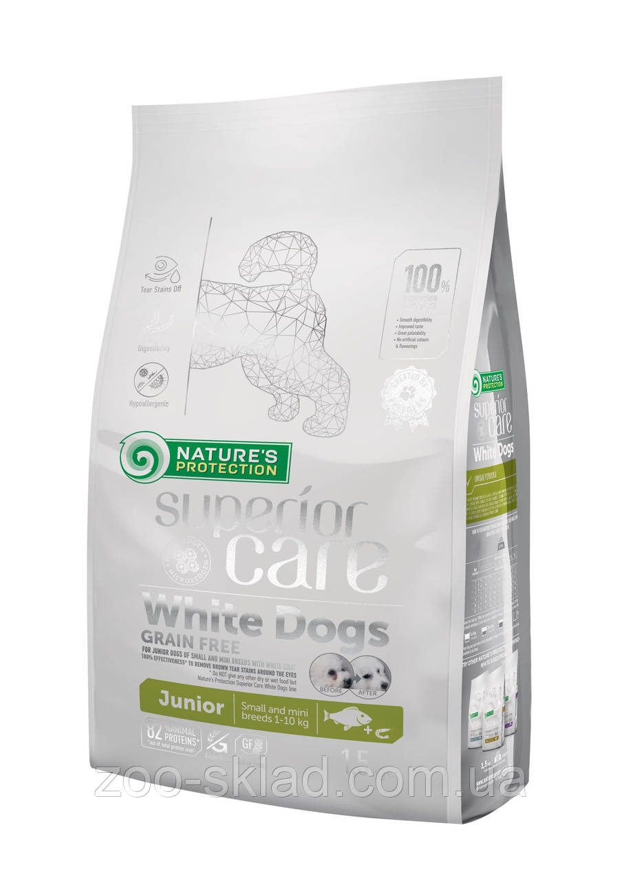 Nature's Protection DOG SC White Dogs Junior Small and Mini Breeds White Fish для юніорів малих порід з білою