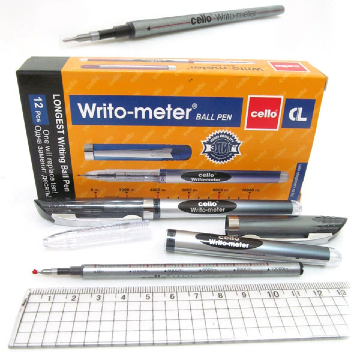 Ручка масляна чорна Writo-meter 10км Cello CL-8048