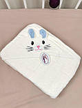 Дитячий рушник  із капюшоном 105х105 см см дитячий рушничок куточок для новонародженого, фото 2