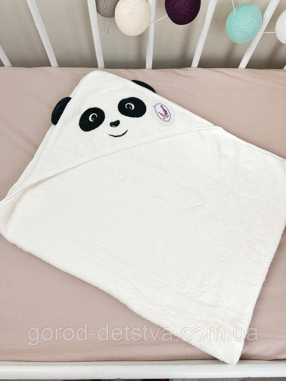 Дитячий рушник  із капюшоном 105х105 см см дитячий рушничок куточок для новонародженого, фото 1