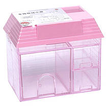 Підставка органайзер 3 відділення Будиночок 15,5 х 10,3 х 14,7 рожевий WXS-5