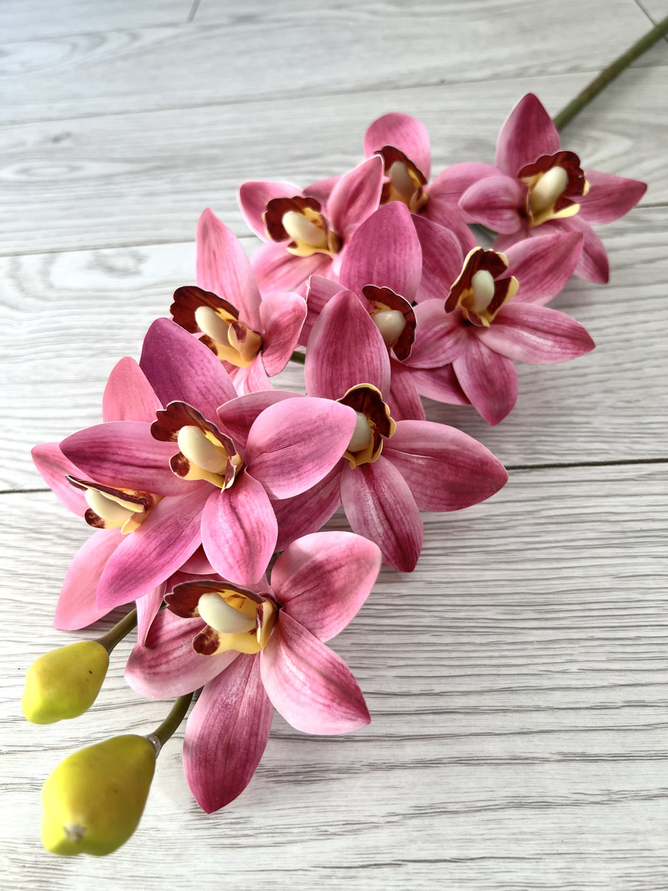 Штучна орхідея цимбідіум ( рожева, латекс 75 см), фото 1