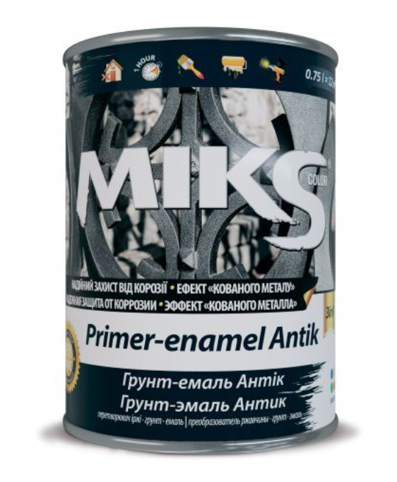 Грунт-эмаль по металлу антикоррозионная алкидная матовая Miks "3 в 1 ...