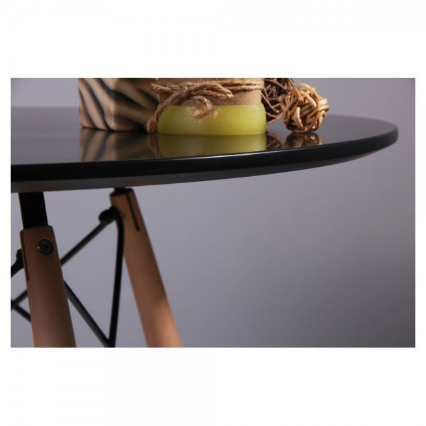 Маленький круглый обеденный стол Helis Черный из МДФ на деревянных ножках для кухни, столовой, кафе AMF - фото 5 - id-p416746278